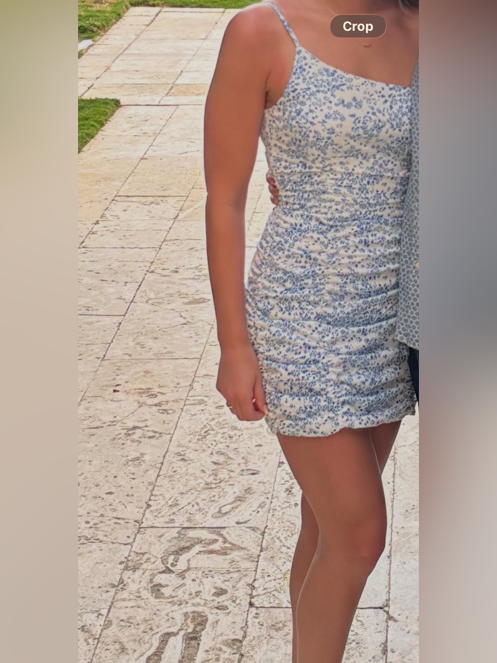 Blue & White Floral Mini Dress